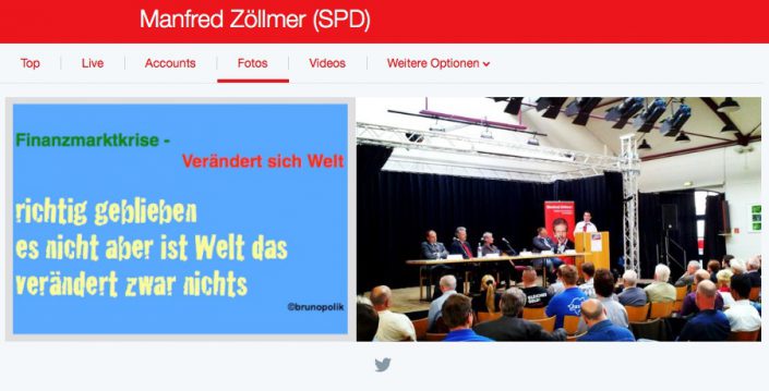 Screenshot Twitter-Fotos mit Haiku-Strophe aus Poetry-Text der PolitikerInnen-Worte "Finanzmnarktkrise ..." aus Rede des Bundestagsabgeordneten der SPD Manfred Zöllner